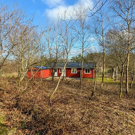 Red Wooden House With Near Knudeklinterne Fur